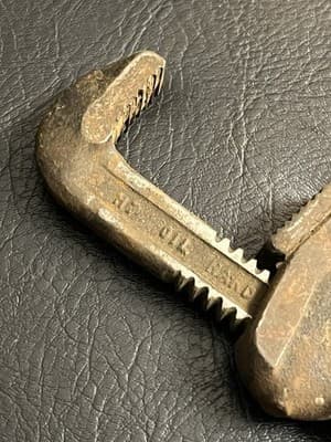 Vintage RIDGID 8 Inch Pipe Wrench Monkey The Ridge Tool Co. USA Oil Hardened 4H - Thumbnail 10