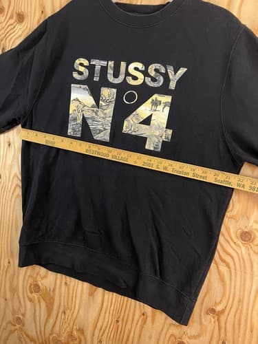 Stussy No 4 N4 Sweatshirt Pullover Safari Lion Animals Camo Desert Mens L Shirt - Thumbnail 7