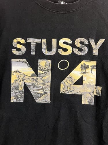 Stussy No 4 N4 Sweatshirt Pullover Safari Lion Animals Camo Desert Mens L Shirt - Thumbnail 2