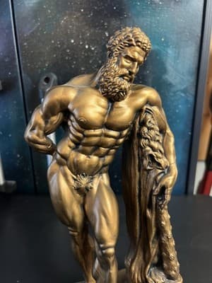 RARE Niels Andersen Sculpture Farnese Hercules Weightlifting Bodybuilding Trophy - Thumbnail 2