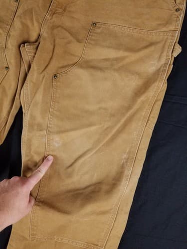 Carhartt B136 BRN Double Knee Carpenter Work Pants Mens 40x34 (Fits 38x33) EUC - Thumbnail 5