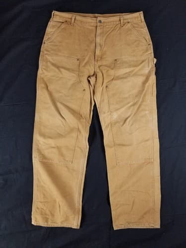 Carhartt B136 BRN Double Knee Carpenter Work Pants Mens 40x34 (Fits 38x33) EUC - Image 1