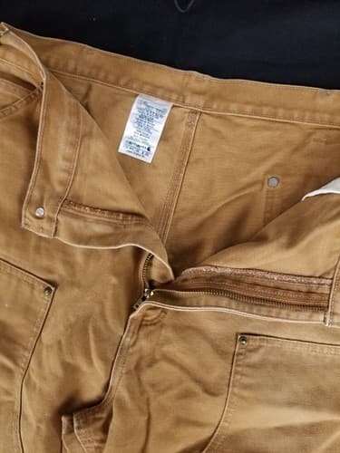 Carhartt B136 BRN Double Knee Carpenter Work Pants Mens 40x34 (Fits 38x33) EUC - Thumbnail 3