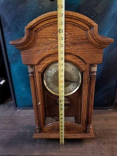 Vtg 90 Howard Miller Wood Wall Pendelum Clock 613300 Bell Chime 1051-030 613-300 - Thumbnail 16
