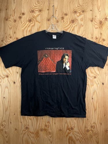 Vtg Rick Springfield Shock Denial Anger Acceptance 2004 Band Tour Shirt Mens XXL - Image 1