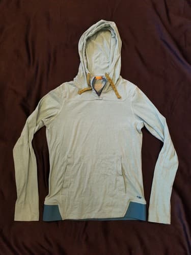 Outdoor Research Womens Red Rock Hoody Shirt Blue Teal Lightweight PullOver XS - Image 1