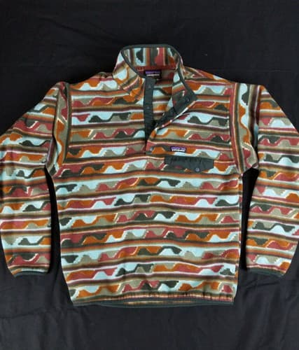 Patagonia Synchilla Sweater Men's M Delta Cinder Red Southwestern Snap Aztec - Image 1