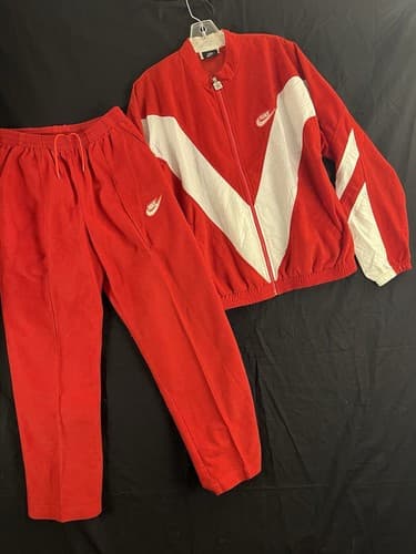 VTG Rare NIKE JORDAN Air Flight Jumpman M Track Jacket/Pants Suit Red White USA - Image 1