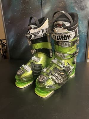 ATOMIC HAWX 90 Mens Ski Boots Green Black 28/28.5 US 10-10.5 RECCO Hi-Perf Fit - Image 1