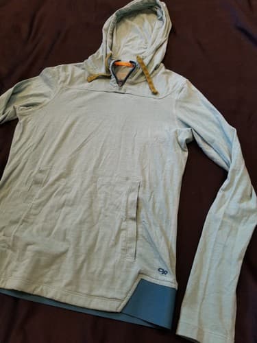 Outdoor Research Womens Red Rock Hoody Shirt Blue Teal Lightweight PullOver XS - Thumbnail 2