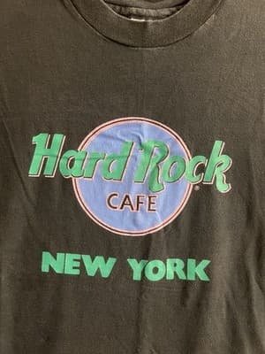 Vintage Hard Rock Cafe New York T Shirt Sz XL Single Stitch USA Faded Neon 90s - Thumbnail 2