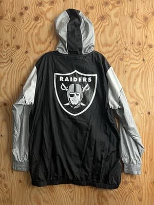 NWT Oakland Raiders Mitchell & Ness Jacket NFL Retro 1/2 Zip Mens XL Throwbacks - Thumbnail 2