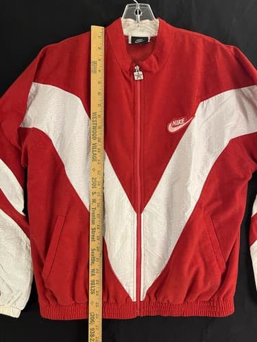 VTG Rare NIKE JORDAN Air Flight Jumpman M Track Jacket/Pants Suit Red White USA - Thumbnail 16