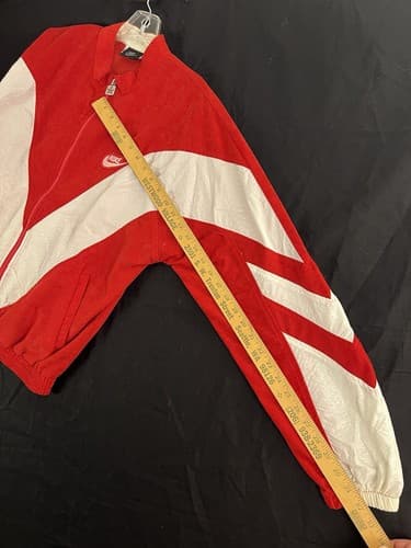 VTG Rare NIKE JORDAN Air Flight Jumpman M Track Jacket/Pants Suit Red White USA - Thumbnail 18