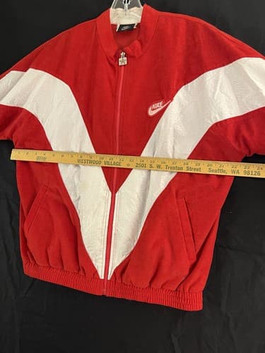 VTG Rare NIKE JORDAN Air Flight Jumpman M Track Jacket/Pants Suit Red White USA - Thumbnail 17