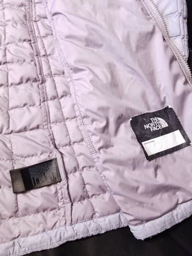 The North Face Girls ThermoBall Eco Hoody Parka Puff L Grey Lavender Purple - Thumbnail 7