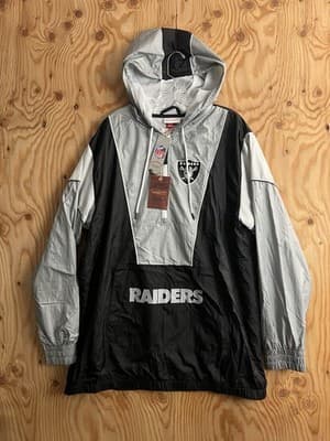 NWT Oakland Raiders Mitchell & Ness Jacket NFL Retro 1/2 Zip Mens XL Throwbacks - Image 1