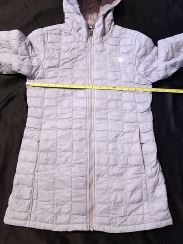 The North Face Girls ThermoBall Eco Hoody Parka Puff L Grey Lavender Purple - Thumbnail 16