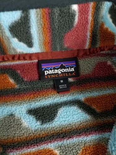 Patagonia Synchilla Sweater Men's M Delta Cinder Red Southwestern Snap Aztec - Thumbnail 4