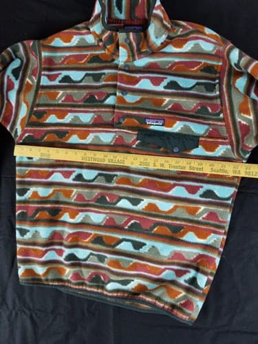 Patagonia Synchilla Sweater Men's M Delta Cinder Red Southwestern Snap Aztec - Thumbnail 11