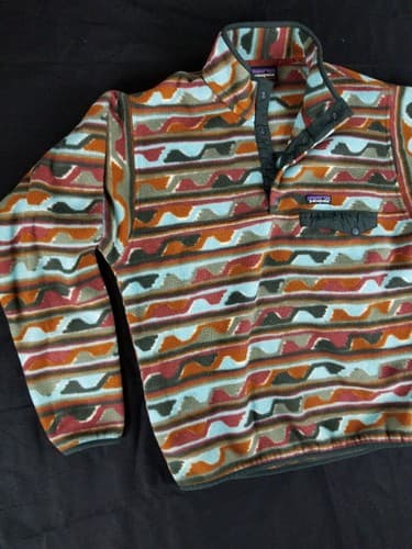 Patagonia Synchilla Sweater Men's M Delta Cinder Red Southwestern Snap Aztec - Thumbnail 3