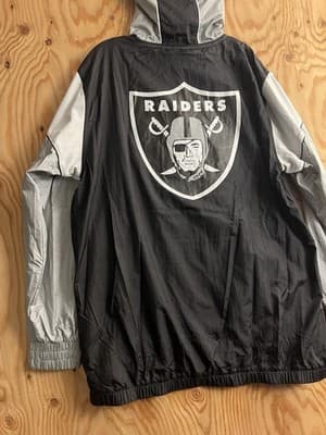 NWT Oakland Raiders Mitchell & Ness Jacket NFL Retro 1/2 Zip Mens XL Throwbacks - Thumbnail 12