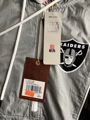 NWT Oakland Raiders Mitchell & Ness Jacket NFL Retro 1/2 Zip Mens XL Throwbacks - Thumbnail 5