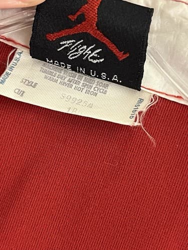 VTG Rare NIKE JORDAN Air Flight Jumpman M Track Jacket/Pants Suit Red White USA - Thumbnail 8