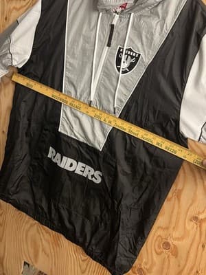 NWT Oakland Raiders Mitchell & Ness Jacket NFL Retro 1/2 Zip Mens XL Throwbacks - Thumbnail 9