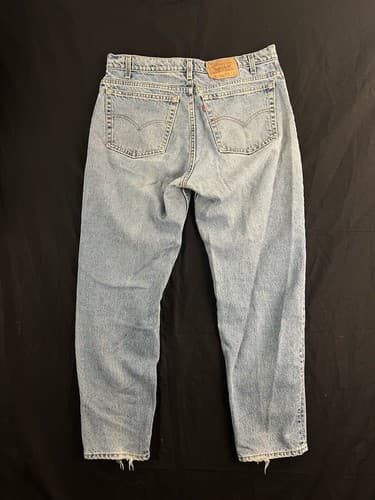 Vtg 90s Levis 550 Blank Tab Light Wash Jeans Size Fits 38x32 *36x31 USA Tapered - Thumbnail 7