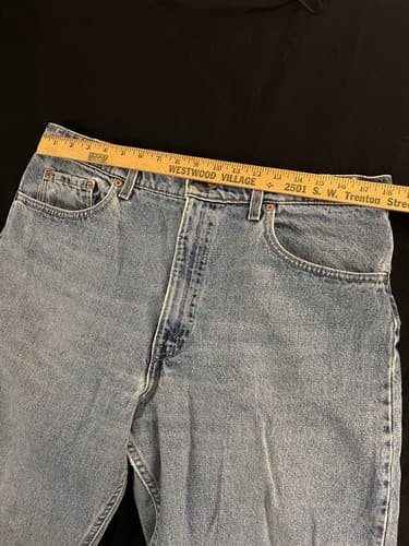 Vtg 90s Levis 550 Blank Tab Light Wash Jeans Size Fits 38x32 *36x31 USA Tapered - Thumbnail 12