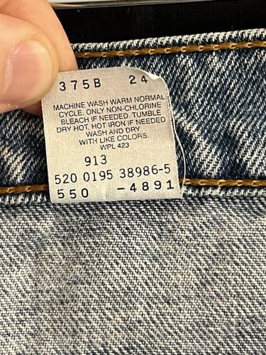 Vtg 90s Levis 550 Blank Tab Light Wash Jeans Size Fits 38x32 *36x31 USA Tapered - Thumbnail 5