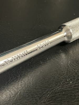 S-K Tools Chrome 1/2" Dr Ratchet # 42470 USA 10" Long Knurled Handle Reversible - Thumbnail 4