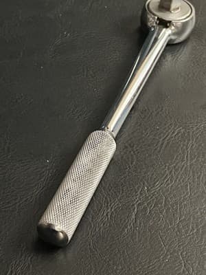 S-K Tools Chrome 1/2" Dr Ratchet # 42470 USA 10" Long Knurled Handle Reversible - Thumbnail 9