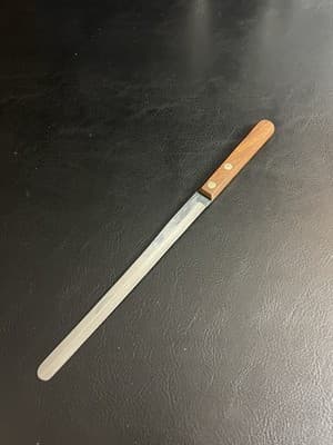 VTG Holiday Stainless by Burrell Knife Brown Handle Carving Blade Kitchen - Image 1