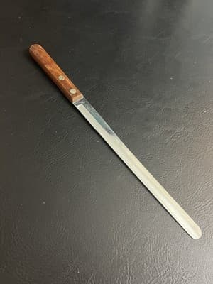 VTG Holiday Stainless by Burrell Knife Brown Handle Carving Blade Kitchen - Thumbnail 6
