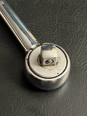 S-K Tools Chrome 1/2" Dr Ratchet # 42470 USA 10" Long Knurled Handle Reversible - Thumbnail 7