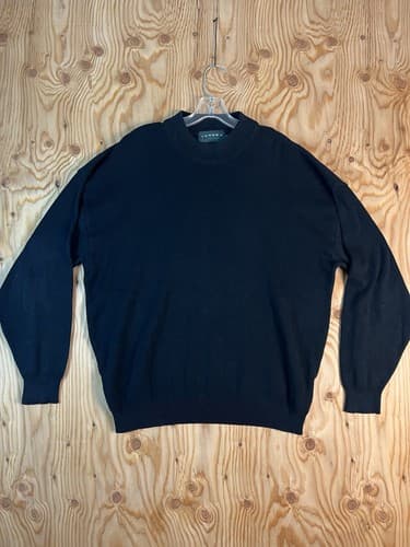 VTG Tundra Canada Sweater Mens XL Solid Black Cosby Tight Knit Crew Neck - Image 1