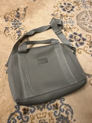 Rare Dagne Dover Grey Laptop Tote Bag Zip 15x11x4 Grey Carryall Large - Image 1