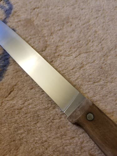 Gerber Legendary Blades 1206 8” Slicer Knife Kitchen Vtg Wood Handle Blade - Thumbnail 3