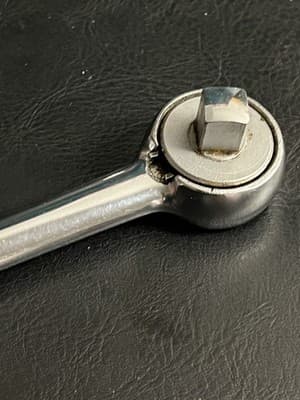 S-K Tools Chrome 1/2" Dr Ratchet # 42470 USA 10" Long Knurled Handle Reversible - Thumbnail 8