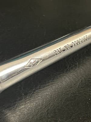 S-K Tools Chrome 1/2" Dr Ratchet # 42470 USA 10" Long Knurled Handle Reversible - Thumbnail 3