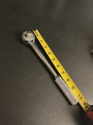 S-K Tools Chrome 1/2" Dr Ratchet # 42470 USA 10" Long Knurled Handle Reversible - Thumbnail 11