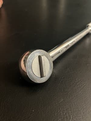 S-K Tools Chrome 1/2" Dr Ratchet # 42470 USA 10" Long Knurled Handle Reversible - Thumbnail 2