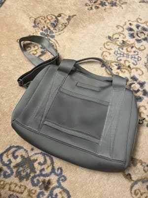 Rare Dagne Dover Grey Laptop Tote Bag Zip 15x11x4 Grey Carryall Large - Thumbnail 4