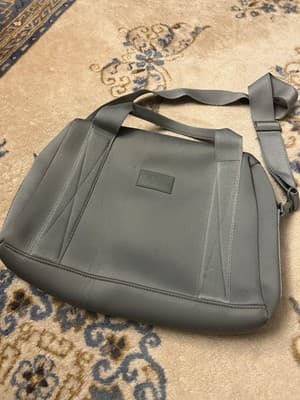 Rare Dagne Dover Grey Laptop Tote Bag Zip 15x11x4 Grey Carryall Large - Thumbnail 3