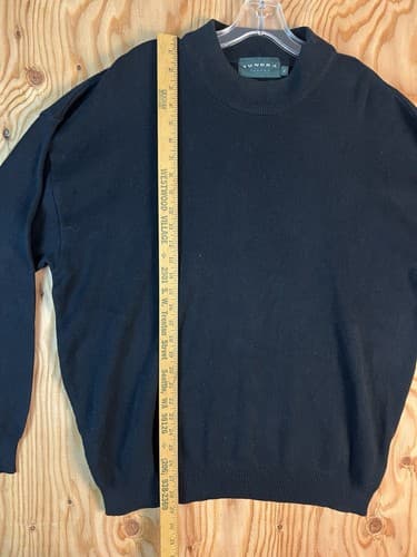 VTG Tundra Canada Sweater Mens XL Solid Black Cosby Tight Knit Crew Neck - Thumbnail 6