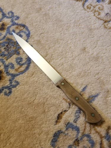 Gerber Legendary Blades 1206 8” Slicer Knife Kitchen Vtg Wood Handle Blade - Image 1