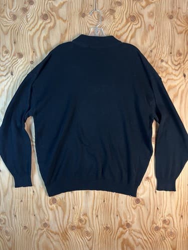 VTG Tundra Canada Sweater Mens XL Solid Black Cosby Tight Knit Crew Neck - Thumbnail 4
