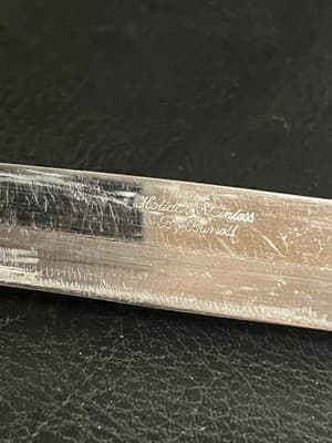 VTG Holiday Stainless by Burrell Knife Brown Handle Carving Blade Kitchen - Thumbnail 5